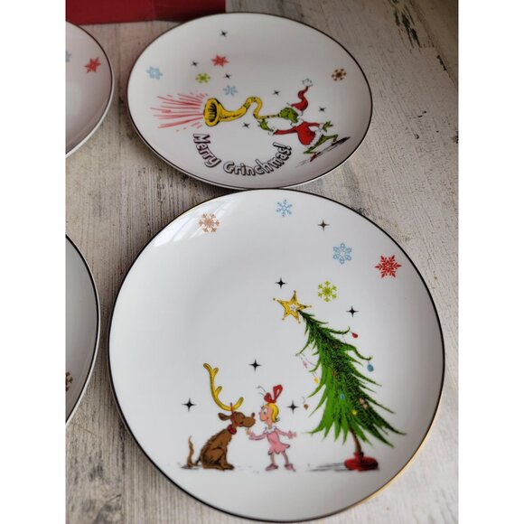 Lenox Merry Grinchmas Accent plates salad Xmas set Cindy lou - Picture 5 of 6